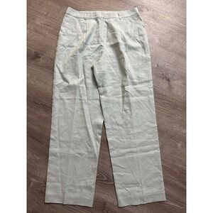 Talbots Women's Size‎ 12 Mint Green Italian Linen Blend Pleated Wide Leg Pants